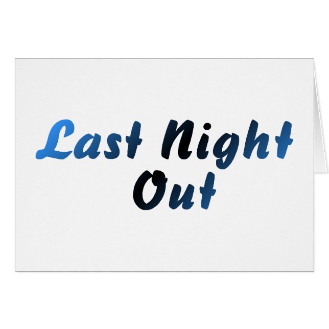 Last Night Out (blue) Cards (Front Horizontal)
