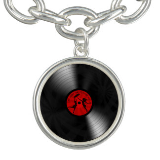 Last Night The DJ Saved My Life Vinyl Record Black Bracelet