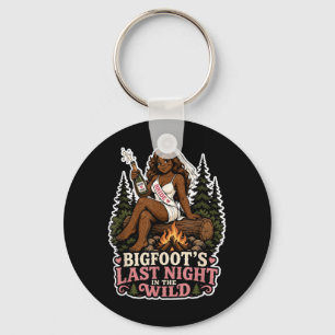 Last Night Wild Bigfoot Bachelorette Party Funny Keychain