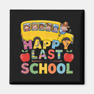 Last Of Day School Bus Driver Teacher Students Kid Magnet