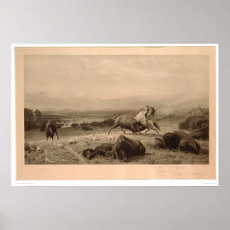Last of the Buffalo Bierstadt (0137A) - Unrestored Poster