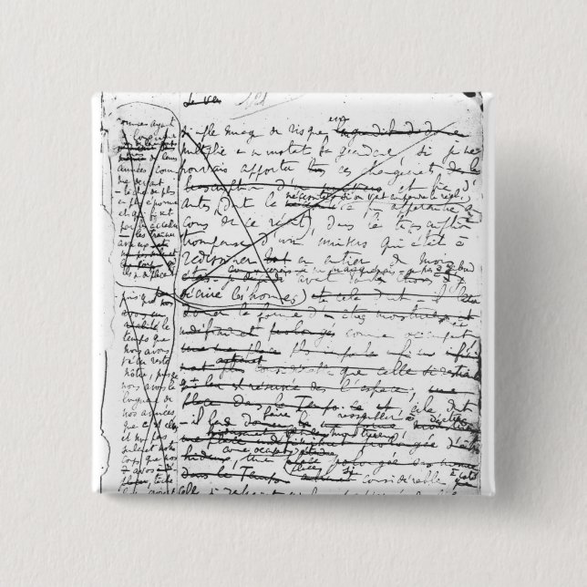 Last page of 'A la Recherche du Temps Perdu' Button (Front)