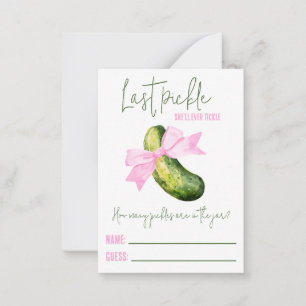 Last Pickle Bridal Shower Guessing Game Note Card