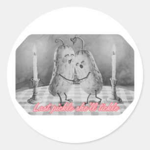 Last Pickle She'll Tickle   Funny Bachelorette  Classic Round Sticker
