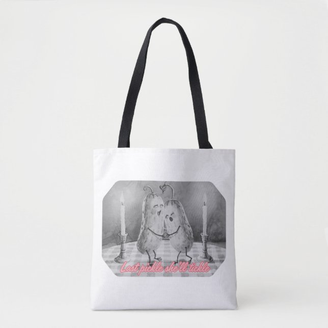 Last Pickle She'll Tickle | Funny Bachelorette  Tote Bag (Front)