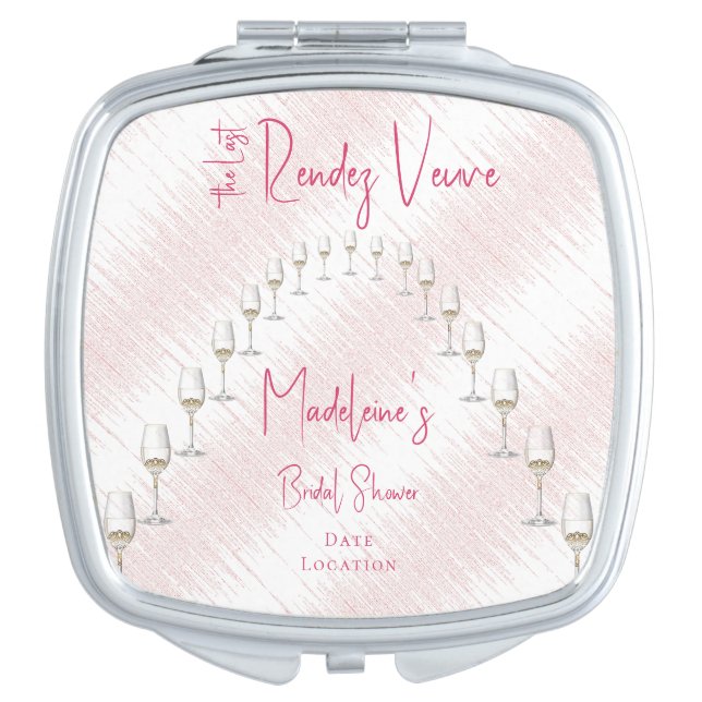 Last Rendez Veuve Bachelorette Weekend Itinerary Compact Mirror (Front)