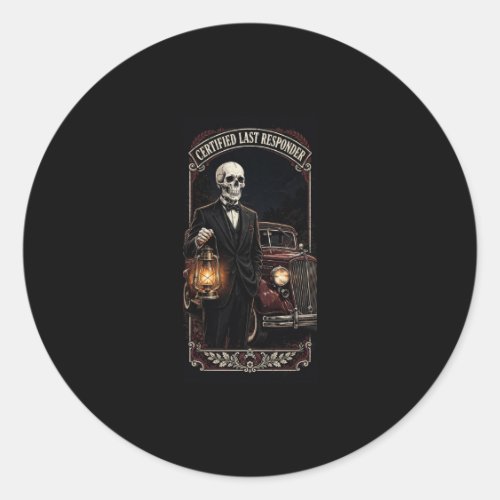 Last Responder Skeleton Lantern Hearse Sticker