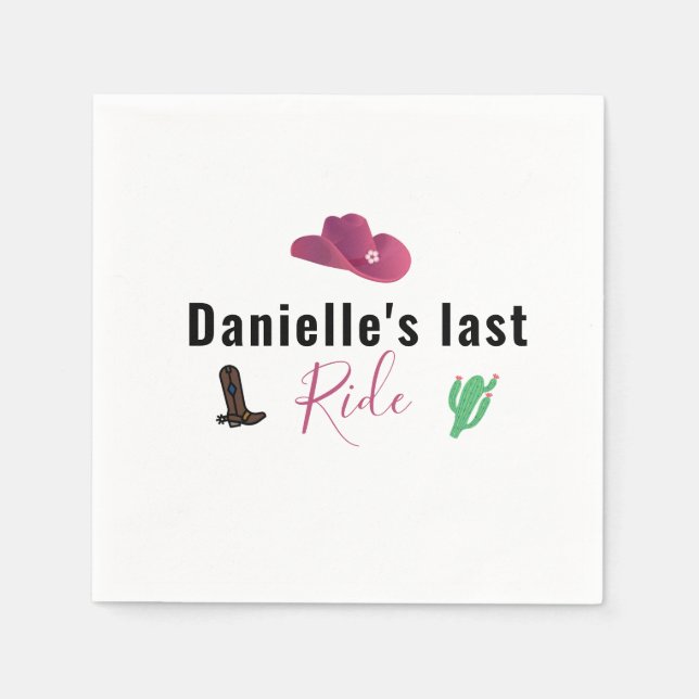 Last Ride Austin Texas Custom Name Bachelorette Napkins (Front)