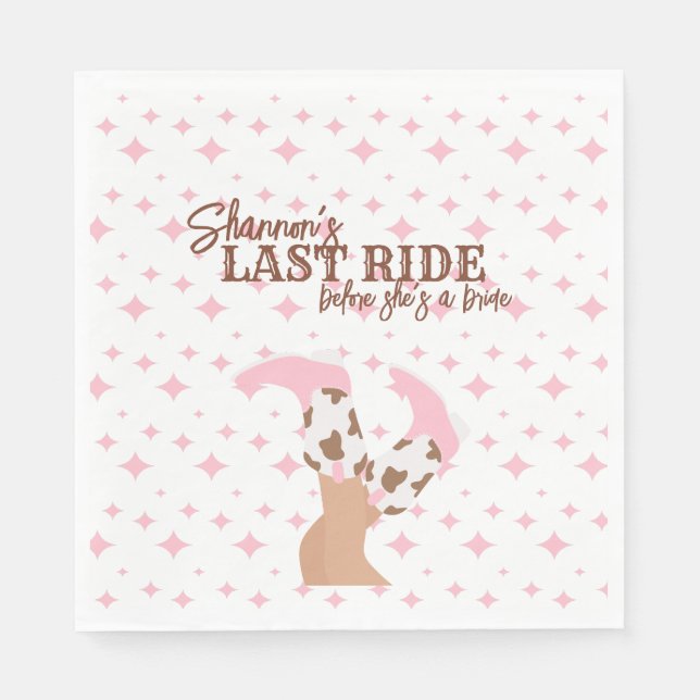 Last Ride Bachelorette Party Napkins (Front)