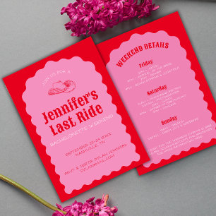 Last Ride Cowgirl Bold Red & Pink Nash Bach Invitation