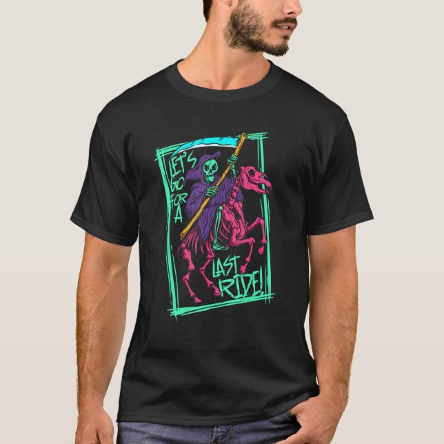 Last Ride Gothic Grim Reaper Death Tarot Card Wicc T-Shirt (Front)