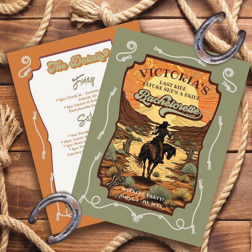 Last Ride Rodeo Cowgirl Bachelorette Party Invitation