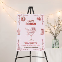 Last Rodeo Bachelorette Disco Cowgirl Welcome Sign