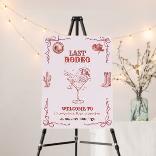 Last Rodeo Bachelorette Disco Cowgirl Welcome Sign