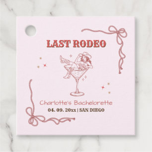 Last Rodeo Bachelorette Party Disco Cowgirl Bach Favor Tags