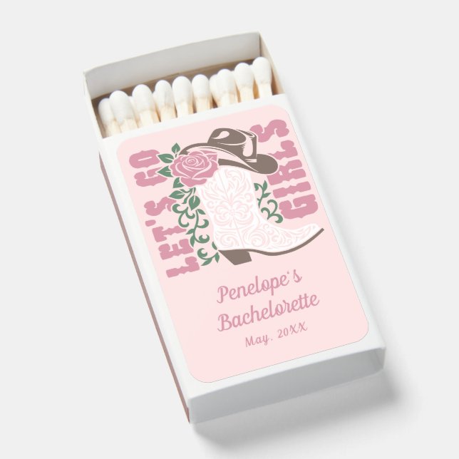 Last Rodeo Bachelorette Party Favor Matchboxes (Front Open)