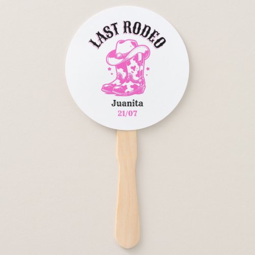 last rodeo bachelorette party hand fan