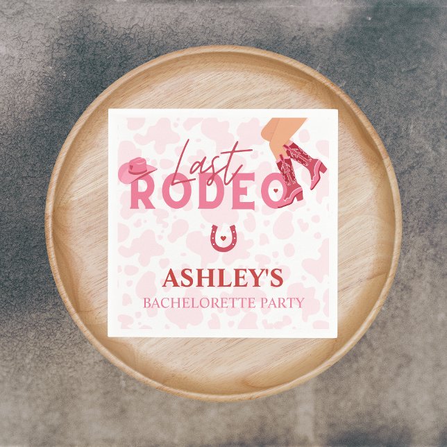 Last Rodeo Bachelorette Party Let's Go Girls Napkins (Last Rodeo Bachelorette Party napkin)