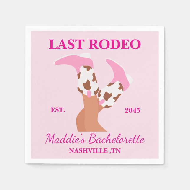 Last Rodeo Bachelorette Party  Napkins (Front)
