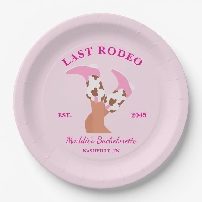 Last Rodeo Bachelorette Party  Paper Plates (Front)
