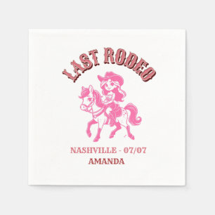 last rodeo bachelorette party pink horse napkins