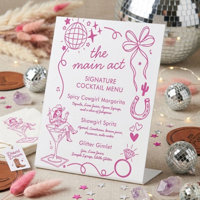 Last Rodeo Bachelorette Party Signature Drink  Pedestal Sign (Creator Uploaded)