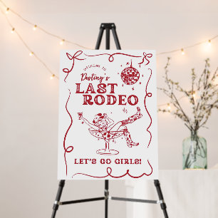 Last Rodeo Bachelorette Sign Whimsical Disco Girls