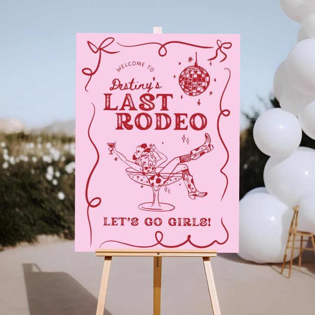 Last Rodeo Bachelorette Sign Whimsical Disco Girls (Creator Uploaded)