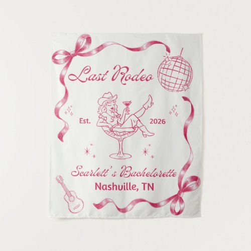 Last Rodeo Bachelorette Tapestry Sign