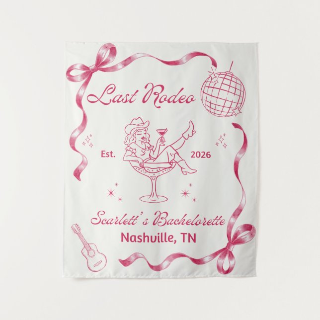 Last Rodeo Bachelorette Tapestry Sign  (Front)