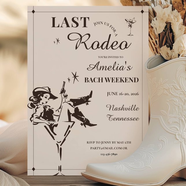 Last Rodeo Bachelorette Weekend Itinerary Invitation (Last Rodeo Bachelorette Weekend Itinerary Invitation)