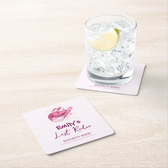 Last Rodeo Bachelorette Weekend | Pink Coaster (Insitu)