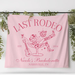 Last Rodeo Banner Custom Western Bachelorette Part Tapestry