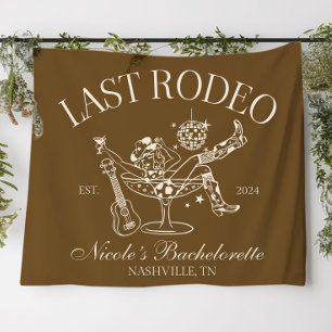 Last Rodeo Banner Custom Western Bachelorette Part Tapestry