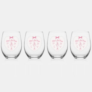 “Last Rodeo” Bride Tribe Western Bachelorette Stemless Wine Glass