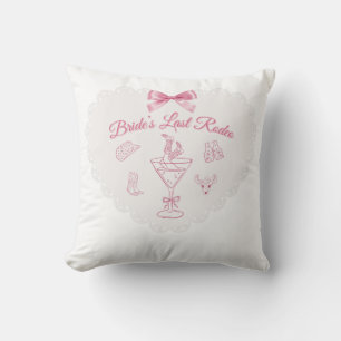 “Last Rodeo” Bride Tribe Western Bachelorette Throw Pillow
