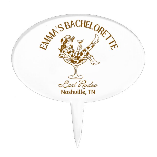 Last Rodeo Cake Topper Personalized  (Front)