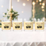 Last Rodeo Cowboys Personalize Name Bachelor Party Whiskey Glass<br><div class="desc">Celebrate the groom’s big night with a toast in true Western style! This set of four whiskey glasses includes one for the groom, one for the best man, and two for the groomsmen, each personalized with their names on the front. On the back, all glasses feature four cowboy silhouettes riding...</div>