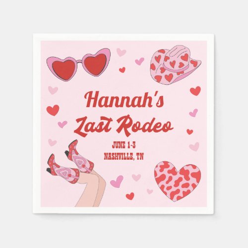Last Rodeo Cowgirl Bachelorette Cocktail Napkins