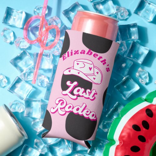 Last Rodeo Cowgirl Bachelorette Favor Seltzer Can Cooler