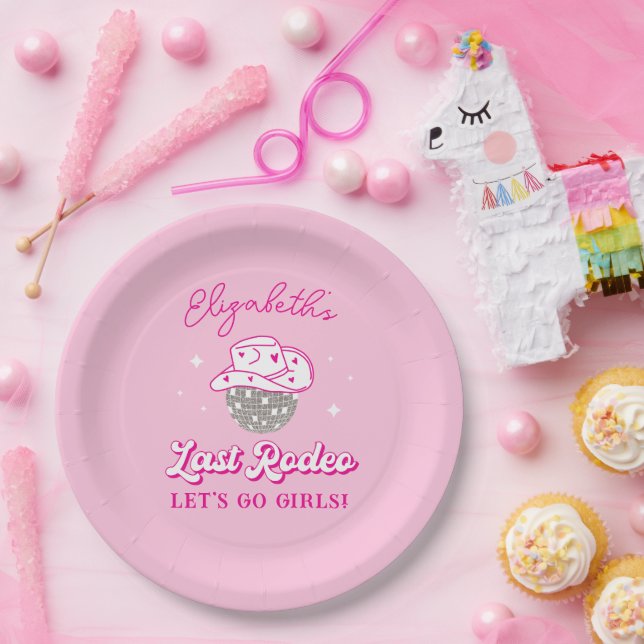 Last Rodeo Cowgirl Bachelorette Let's Go Girls Paper Plates (Party)