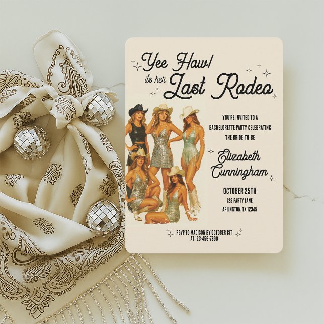 Last Rodeo Cowgirl Bachelorette Party Invitation (Creator Uploaded)