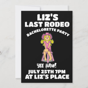 LAST RODEO COWGIRL BACHELORETTE PARTY INVITATIONS