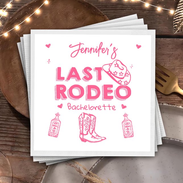 Last Rodeo Cowgirl Bachelorette Party Napkins (Creator Uploaded)