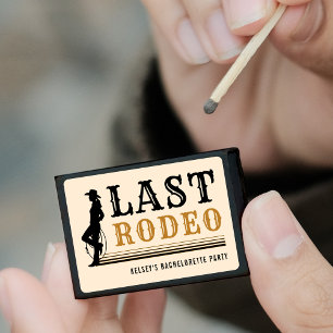 Last Rodeo Cowgirl Bachelorette Party Tan Brown Matchboxes