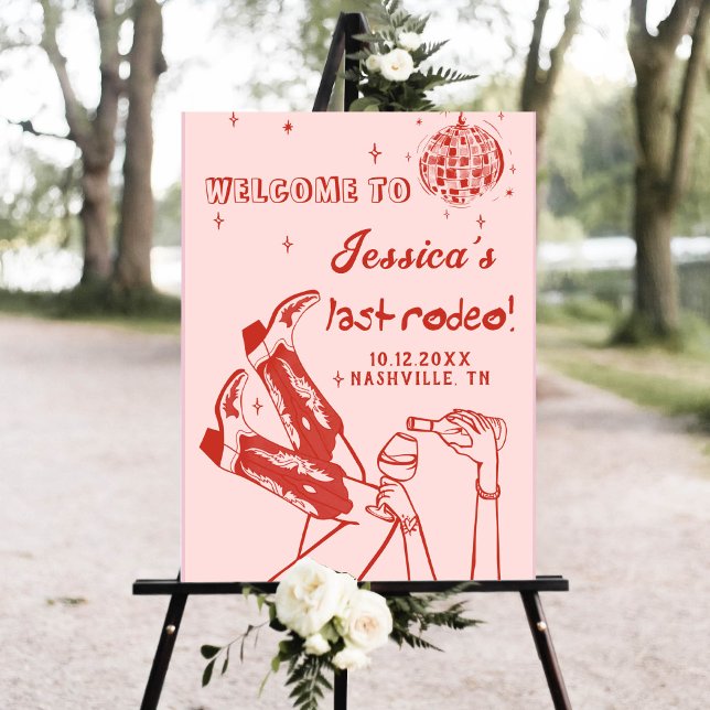 Last Rodeo Cowgirl Bachelorette Party Welcome Sign (Creator Uploaded)