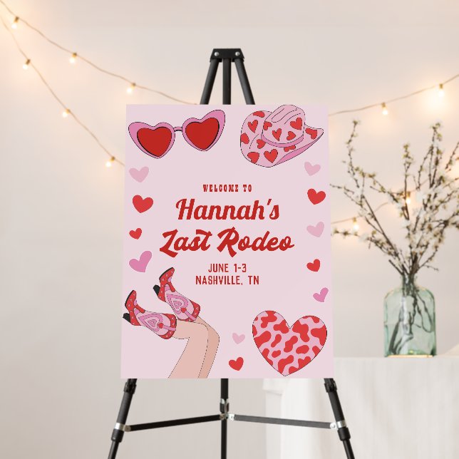 Last Rodeo Cowgirl Bachelorette Party Welcome Sign (In Situ (Stand))