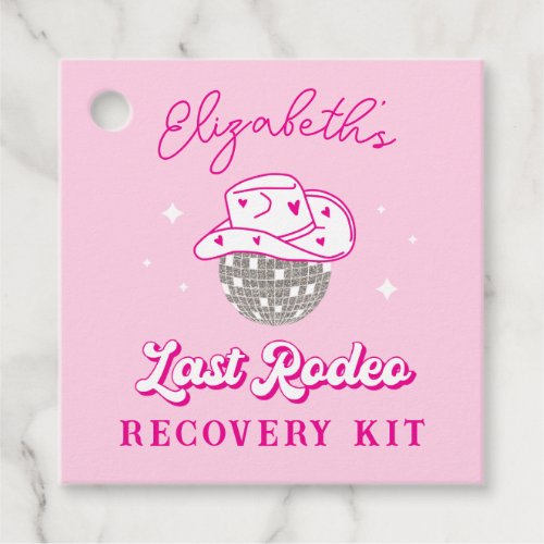 Last Rodeo Cowgirl Bachelorette Recovery Kit Favor Tags