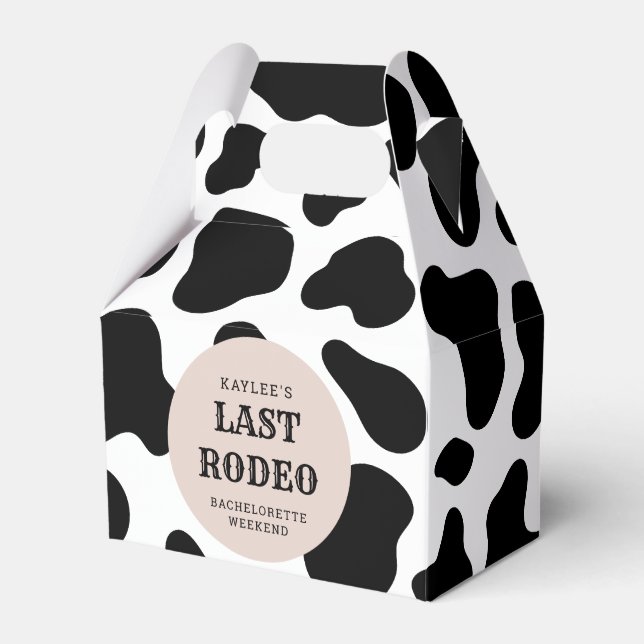 Last Rodeo Cowgirl Bachelorette Weekend Party Favor Boxes (Front Side)