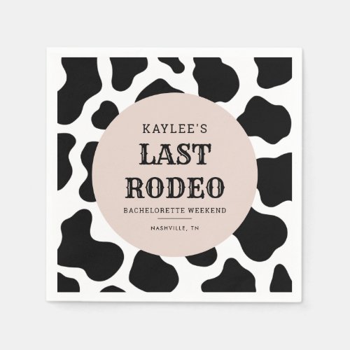 Last Rodeo Cowgirl Bachelorette Weekend Party Napkins